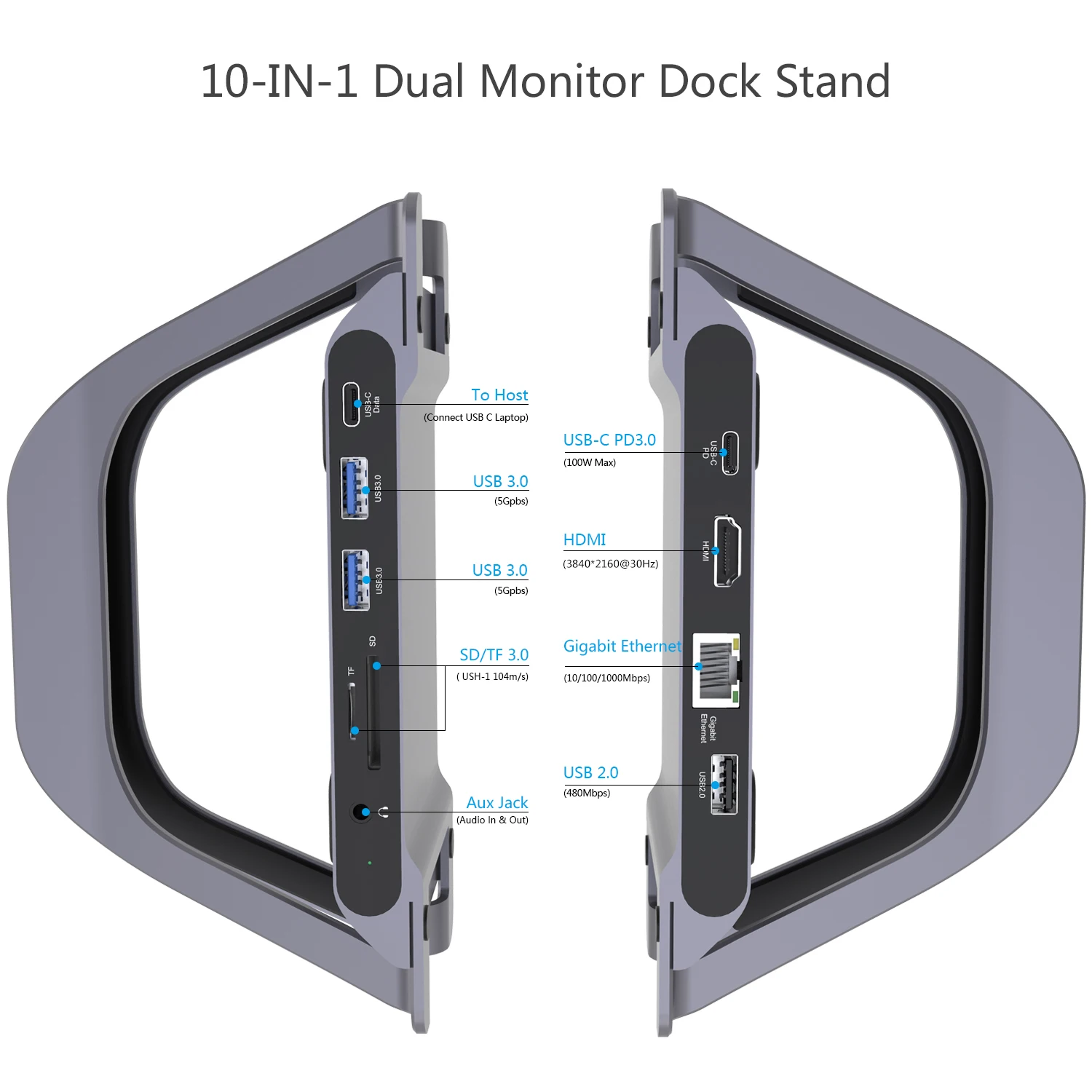 PULWTOP Type-C usb charging Hub Multiport Dock Station usb hub 3.0 splitter 7 port usb data hub type c to hdmi 4k