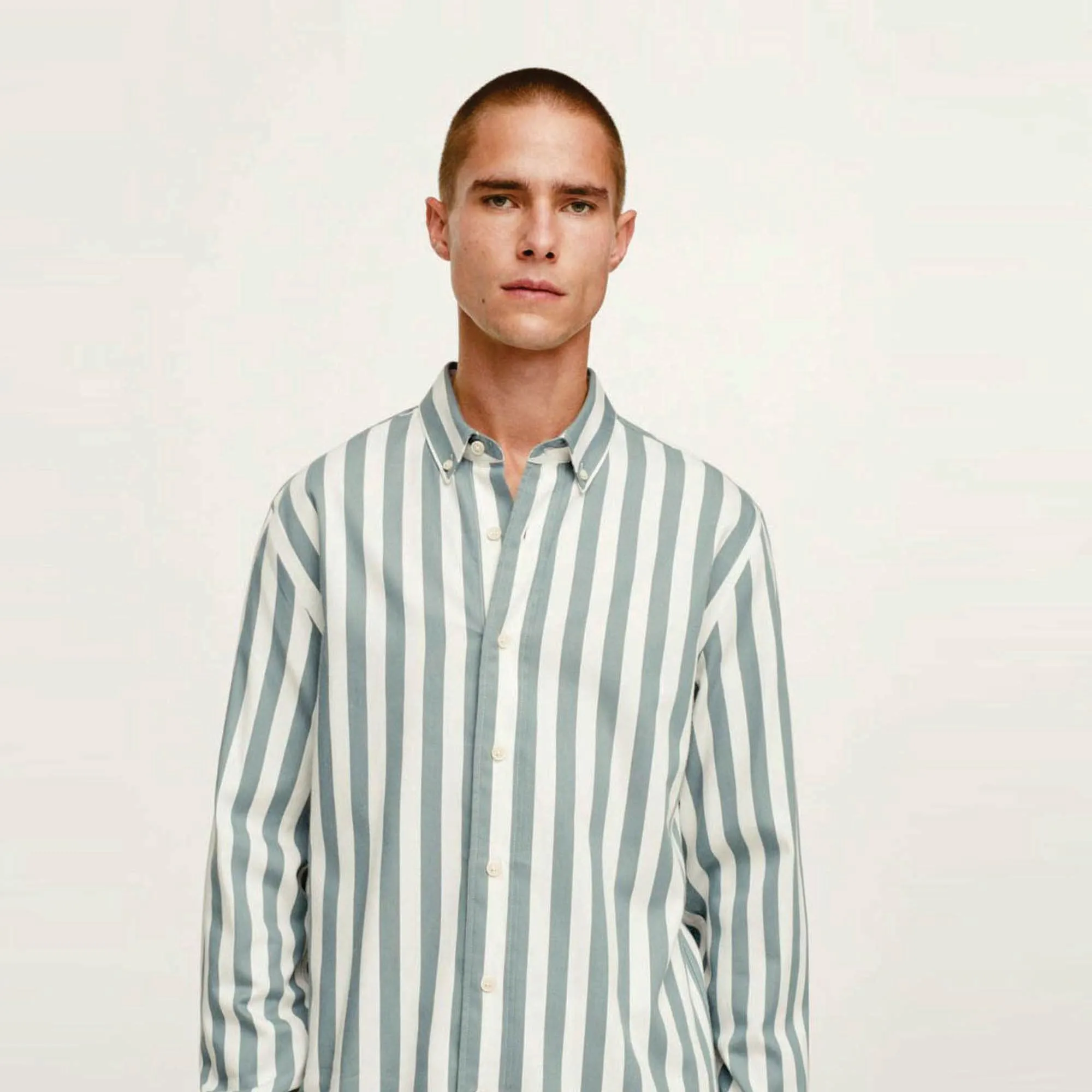 High Quality Men Dress Long Sleeve Shirt 2023 New Male Plus Size Regular Fit Stripe Business Shirt
