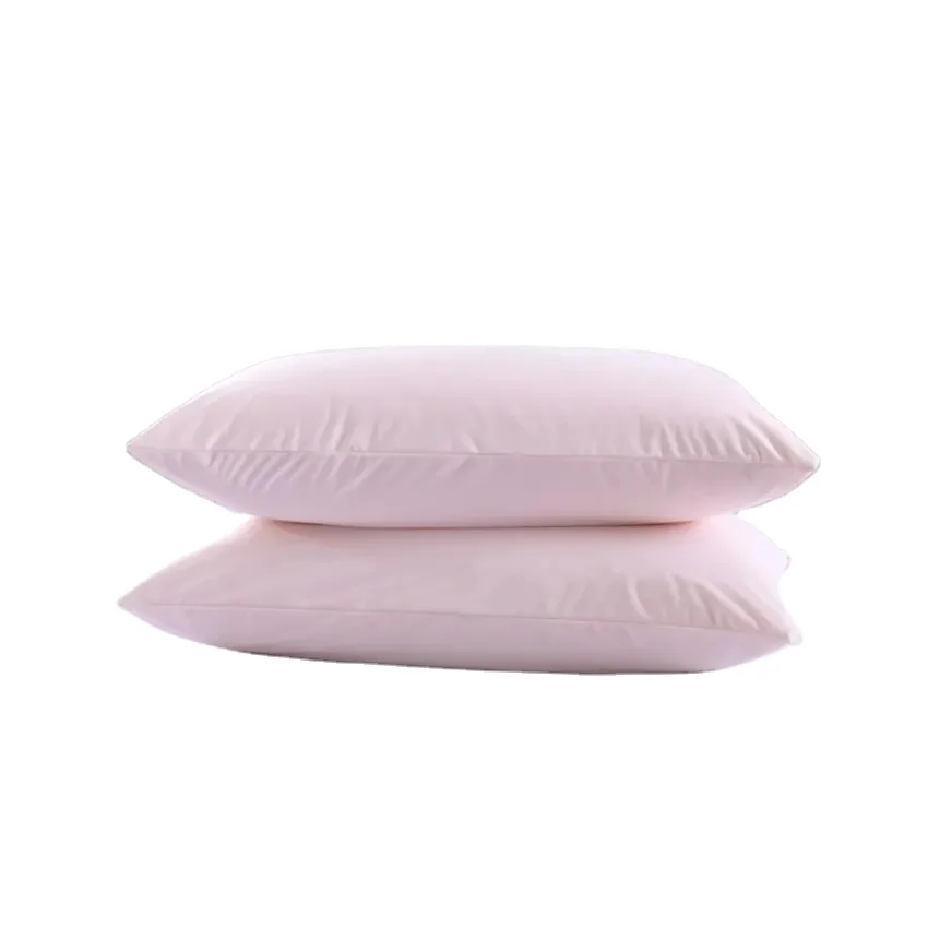 Home Textiles 100% Polyester National Standards Material Bed Sleeping Knitted Technics Plain Basic Pink Color Pillow Case