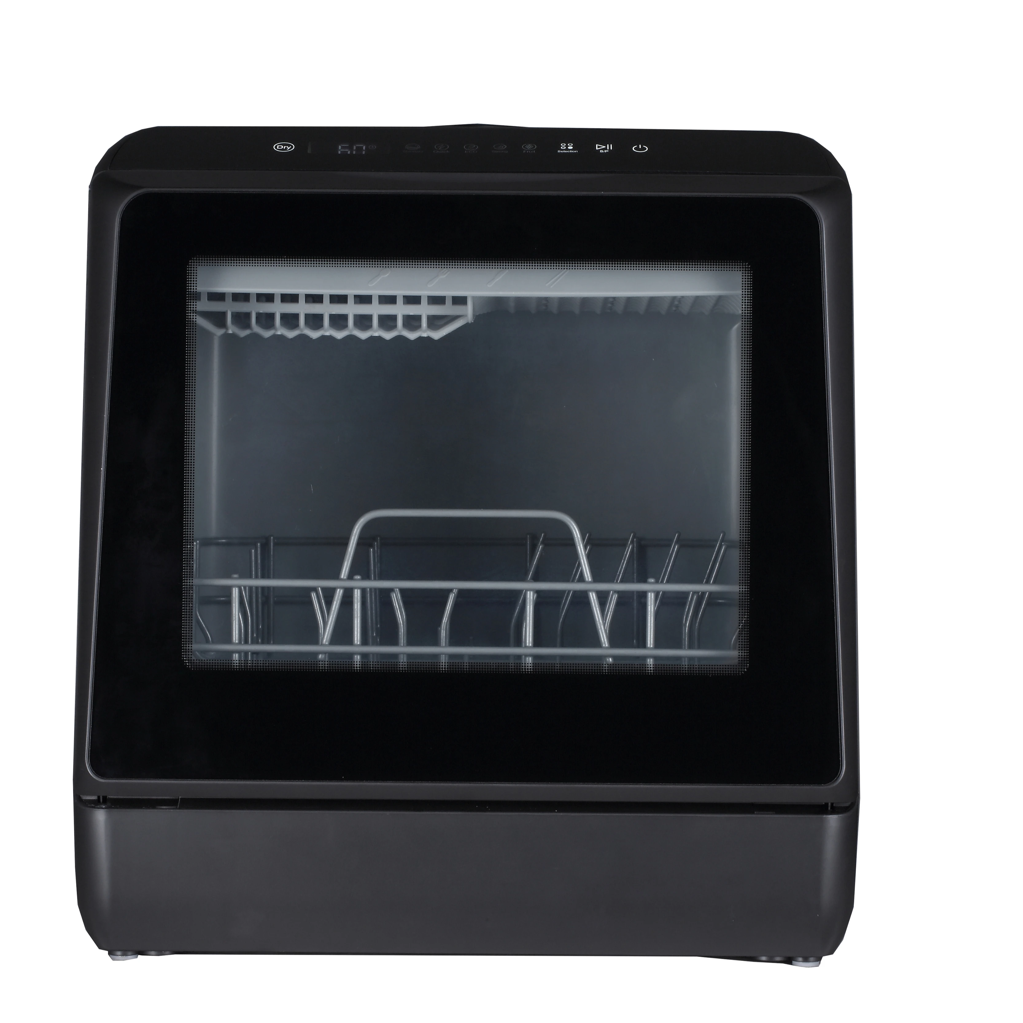 4 Sets Home Use Automatic Compact Dishwasher Electric Control Countertop Table Top Mini Dishwasher for Kitchen Black Carton 220