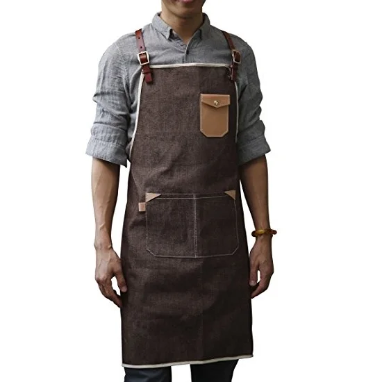 Customized Cotton Fabric Apron with Logo Custom in Cotton Space Rich Gifts Beer Discount Item Style Storage Coffee Aprons