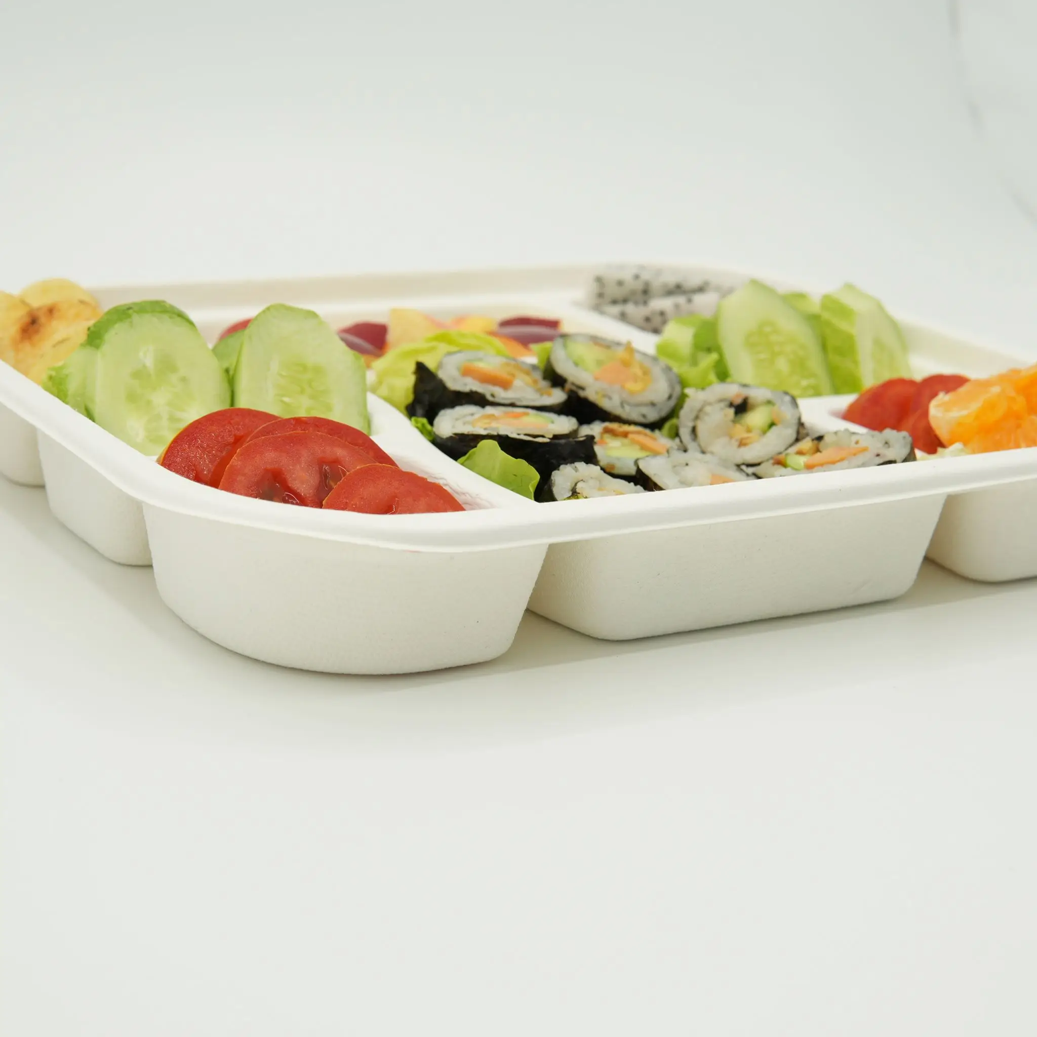 Vietnam Manufacturer New Design Wholesale Disposable Food Container 8 Compartment Corn Starch Degradable Food Packing Box