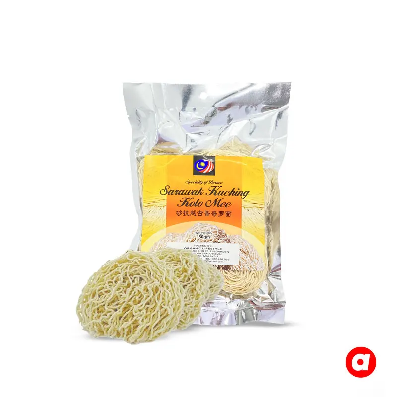 Affordable Price Good Taste Rice Primary Ingredient Wholesaler Instant Sarawak Kolo Noodles With 1 Years Shelf Life
