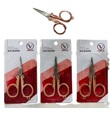 Lowest Prices Heavy Duty Rose Gold Folding Scissor with Stainless Steel Blade For Sale By Indian Manufacturer