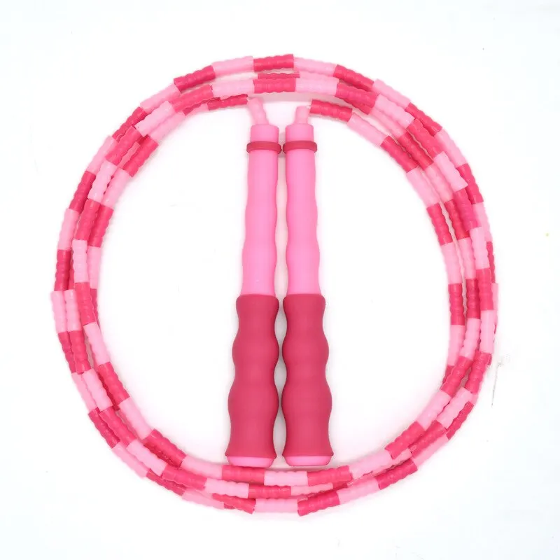 Soft Beaded Jump Rope Non-Slip Handle Adjustable Tangle-Free Segmented Fitness Skipping Rope Keeping Fit Training Playing