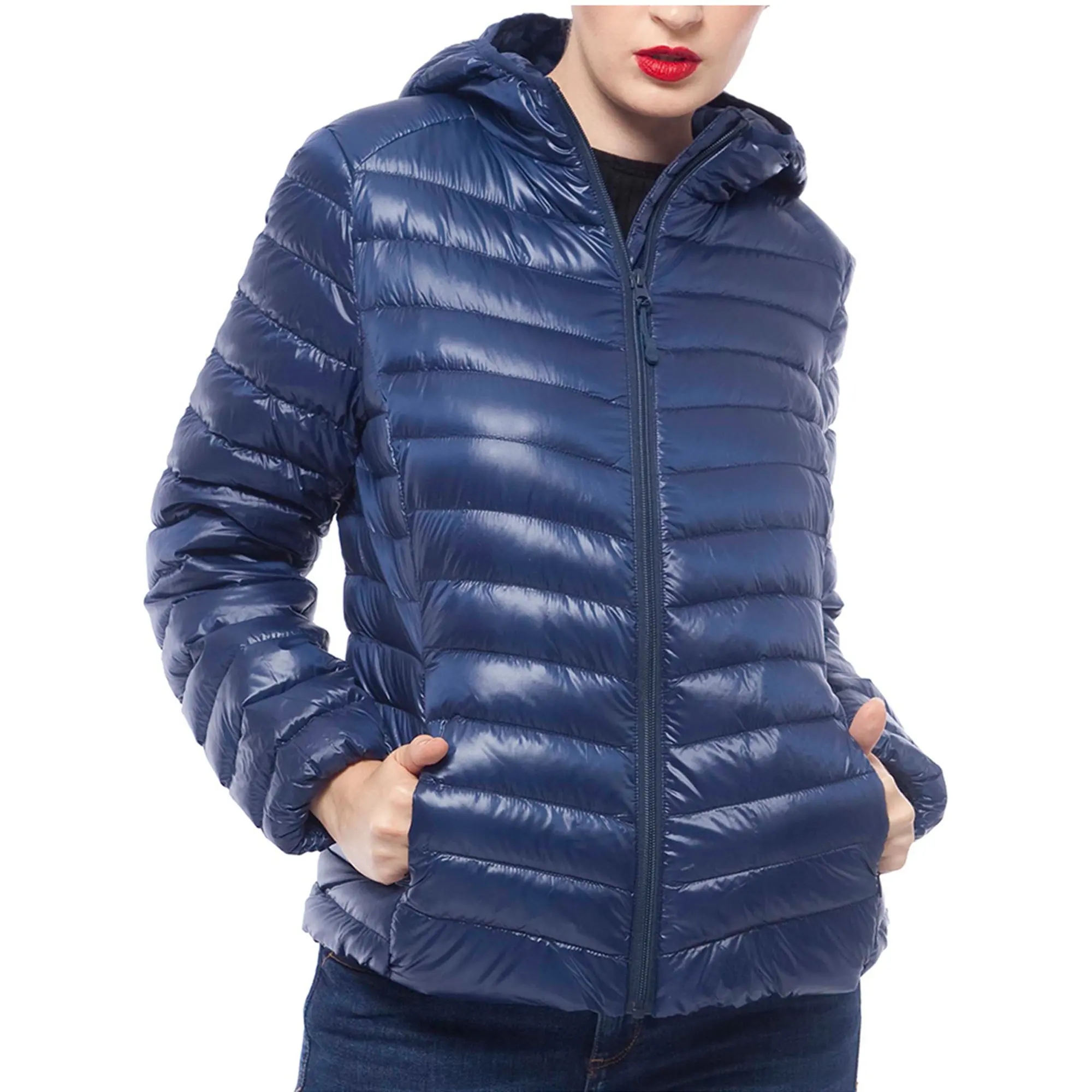 Puffer jacket for women long sleeve full zip down jacket coat for women winter fashion jacket down packable puffer PJ-05099
