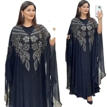 Premium Quality Abaya Dress Women Dubai Turkish Chiffon Party Dresses Elegant Evening Gown 2024 NEW