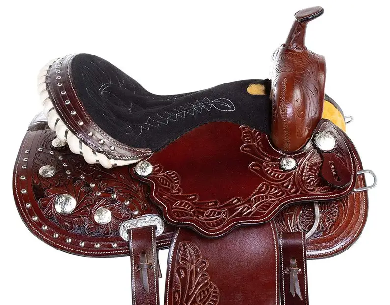 Premium Quality Western leather Horse Saddle With Matching Horse Tack Set Genuine Leather Barrel Saddle English Racing Saddle