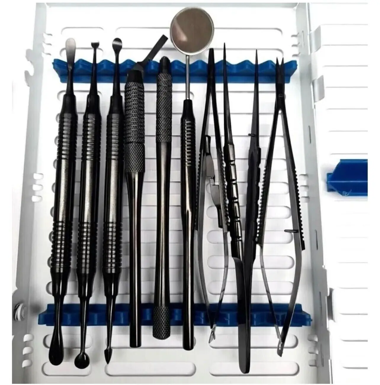 Surgical Dental Oral Surgery Sets Stainless Steel Dental Micro Periodontal Oral Surgery Kit 10 Pieces Black Coated CE ISO