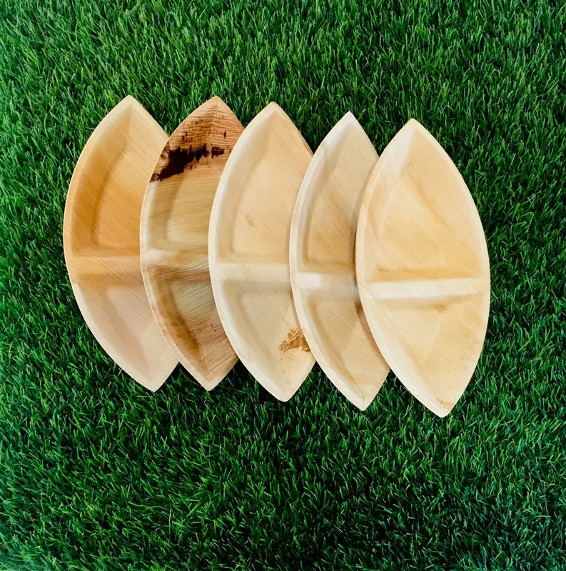 Стильные 9-дюймовые тарелки для соуса Арека с двумя отделениями для соусов и приправы