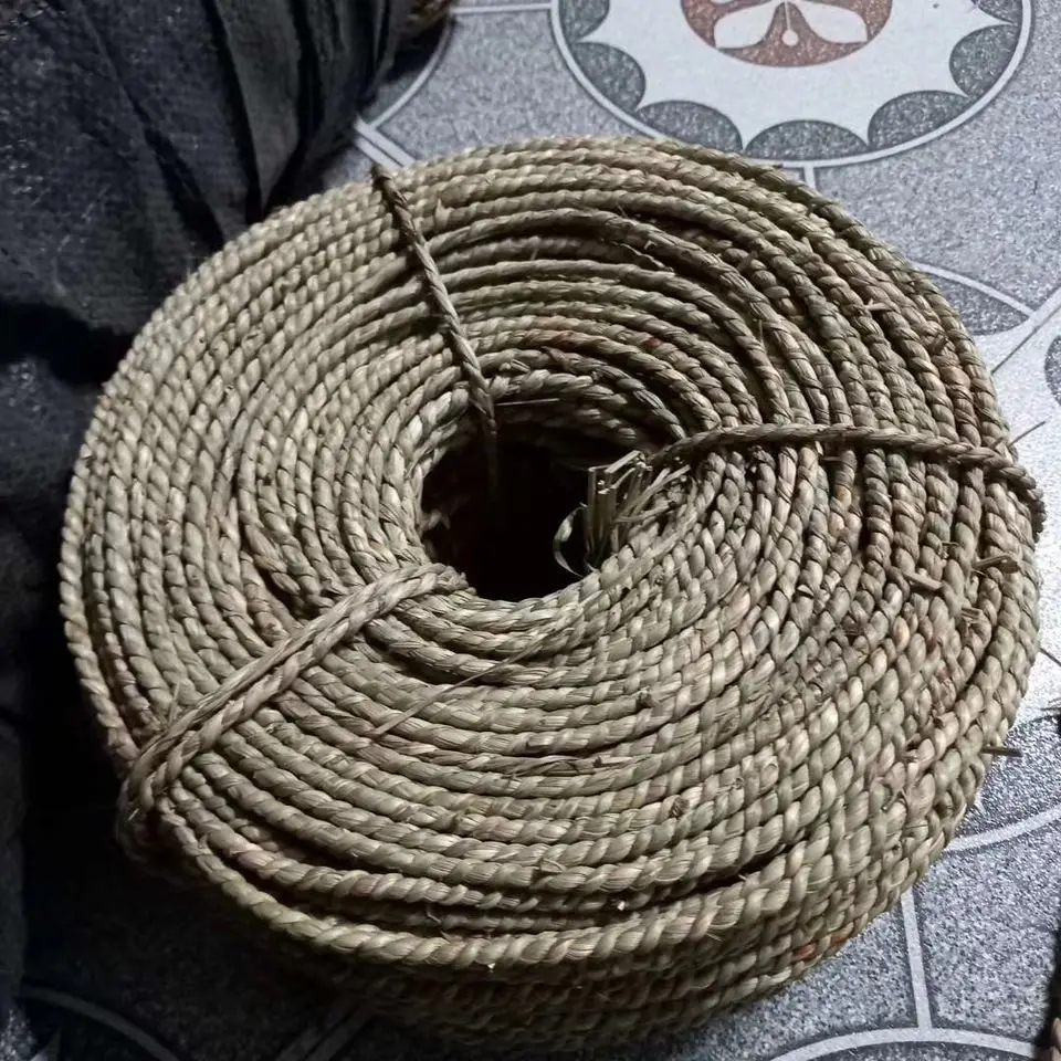 Dried seagrass woven rope material for making basket and bag twisted braided sea grass ropes rolls wholesale