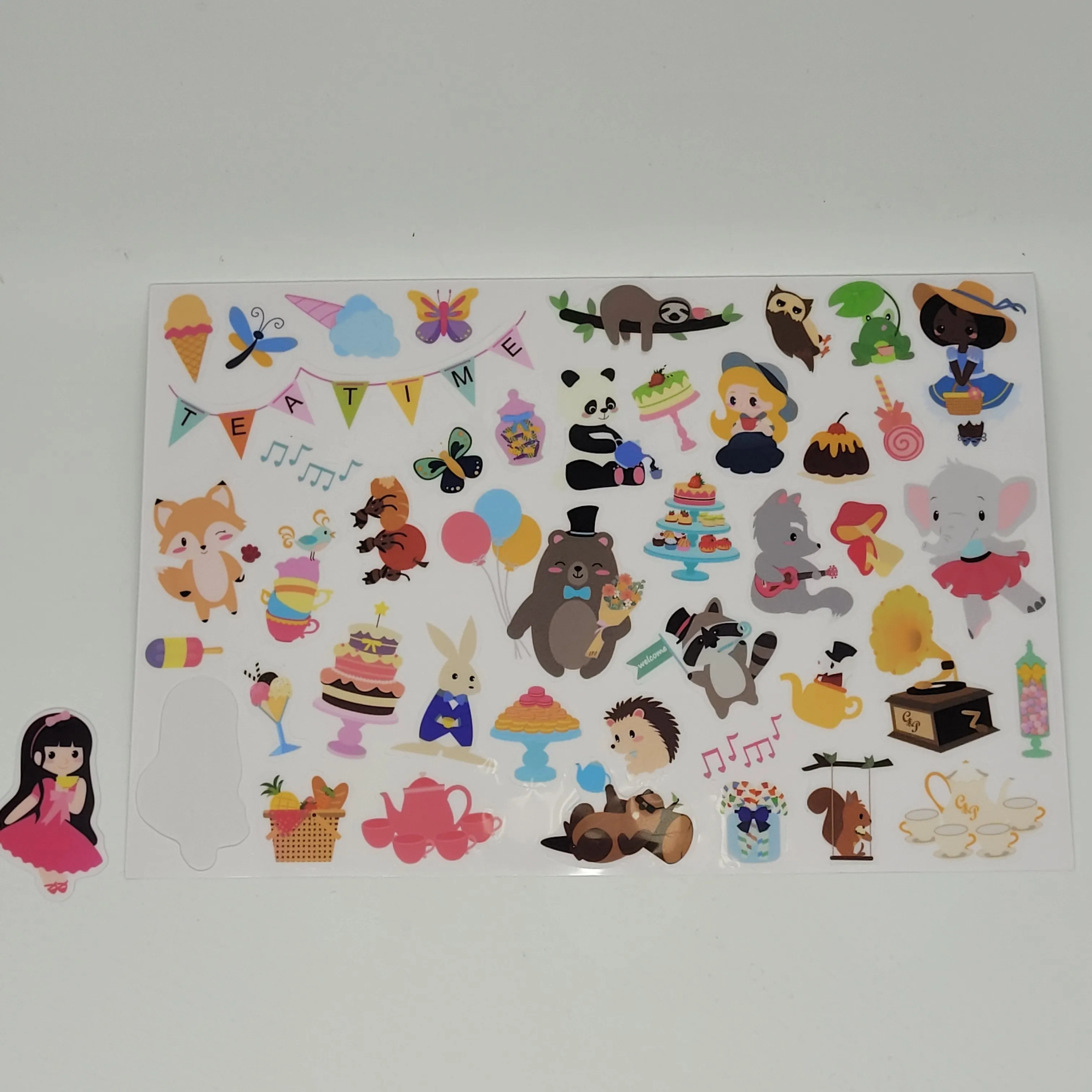 Custom Kids Cartoon Decorative TPE Reusable Resin Sticker Waterproof No Glue Bathroom Accessory for Promotional Gifts