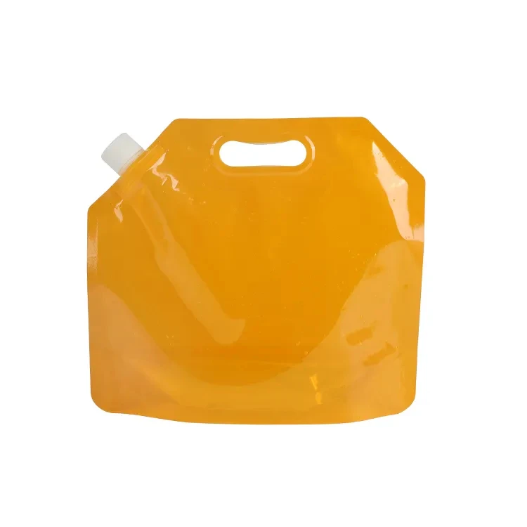 Wholesale 1.5L 3L 5L spout pouch foldable outdoor grains drink plastic bags for water storage with handle