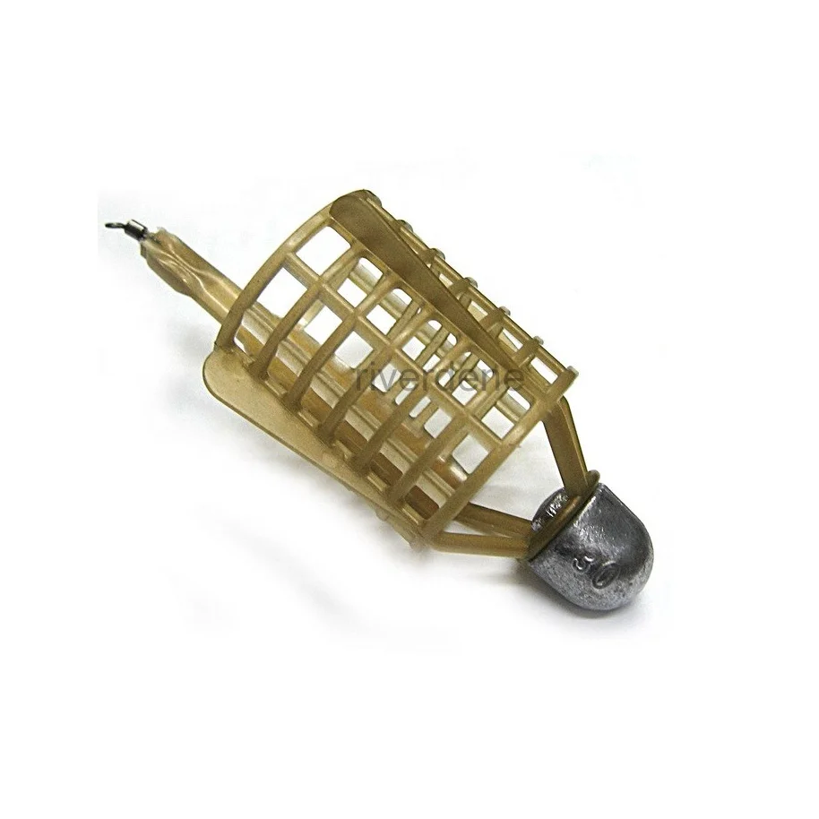 New Design Swiveled Cage Feeder for Carp Fishing Plastic Terminal Tackle for River Lake Stream Use Lead Material