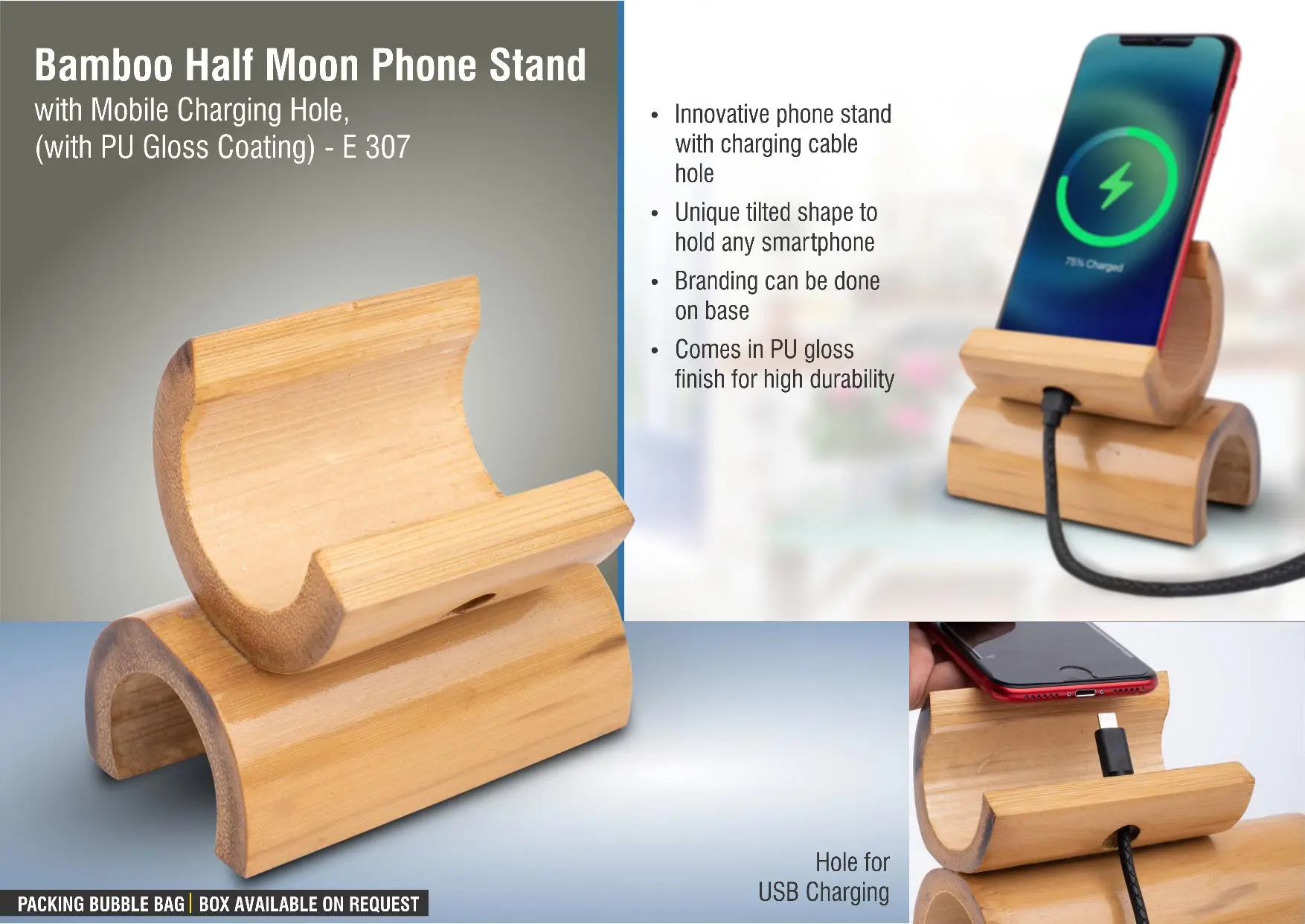 Wholesale New Design Promotional Luxury Design  Bamboo Speaker Pen and Phone Stand Bamboo Tumbler Bamboo Music Amplifier