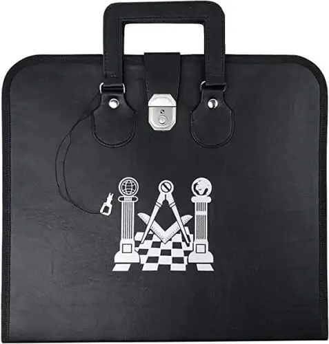 Masonic apron case with printed pavement pillars logo MB034