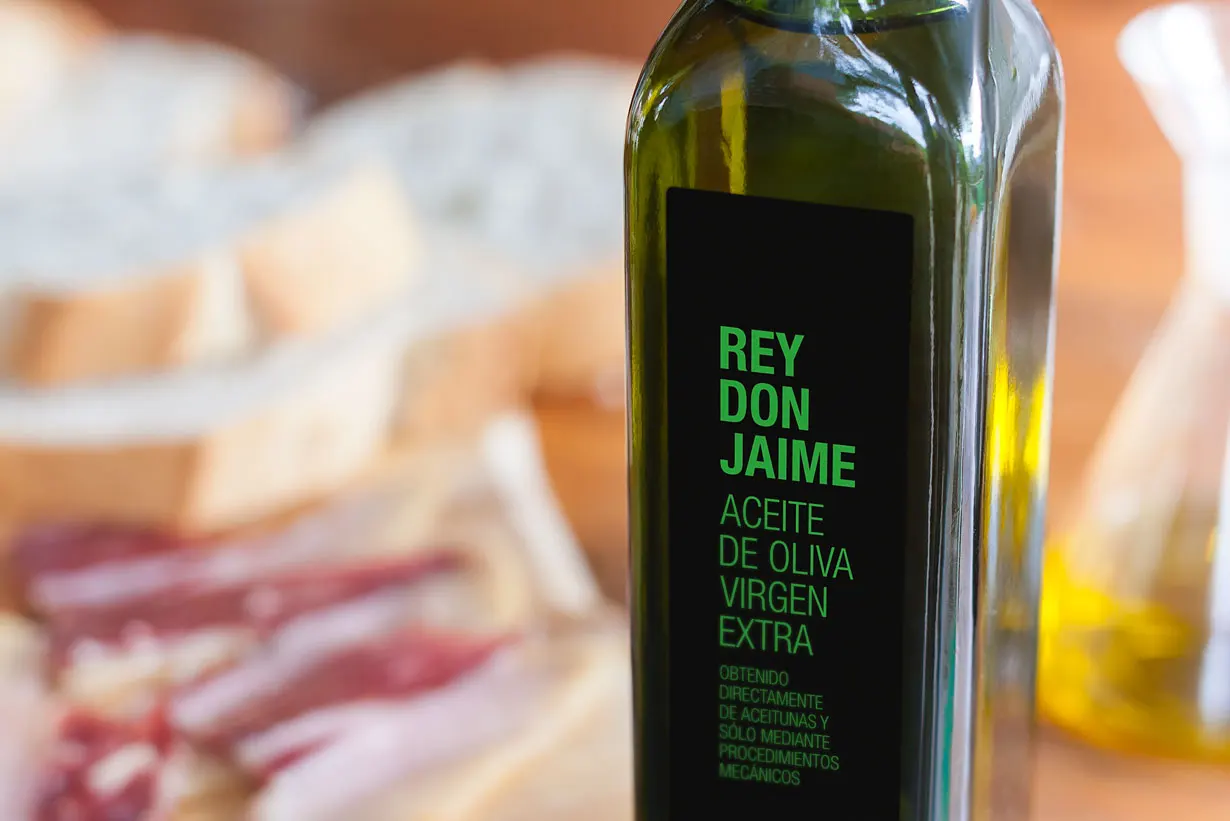 prime spanish cold pressed extra virgin olive oil in marasca bottle for cooking and dressing