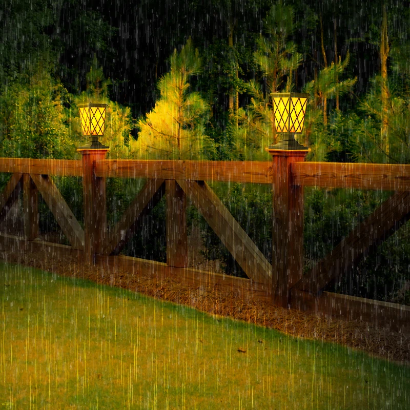 Solar Pillar Lamp Solar Solar LED Post Lights Outdoor Column Headlight Pillar Fence Solar Decorative Light