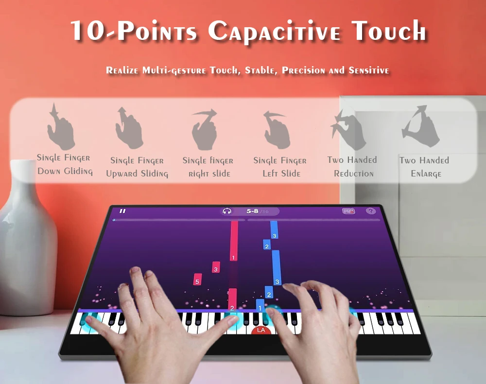 USB Type-c 3840x2160 4k Monitor with 5mm Ultra Slim LCD Display Screen for Laptop PC PS4 Gaming Portable Touch Monitor 100% sRGB