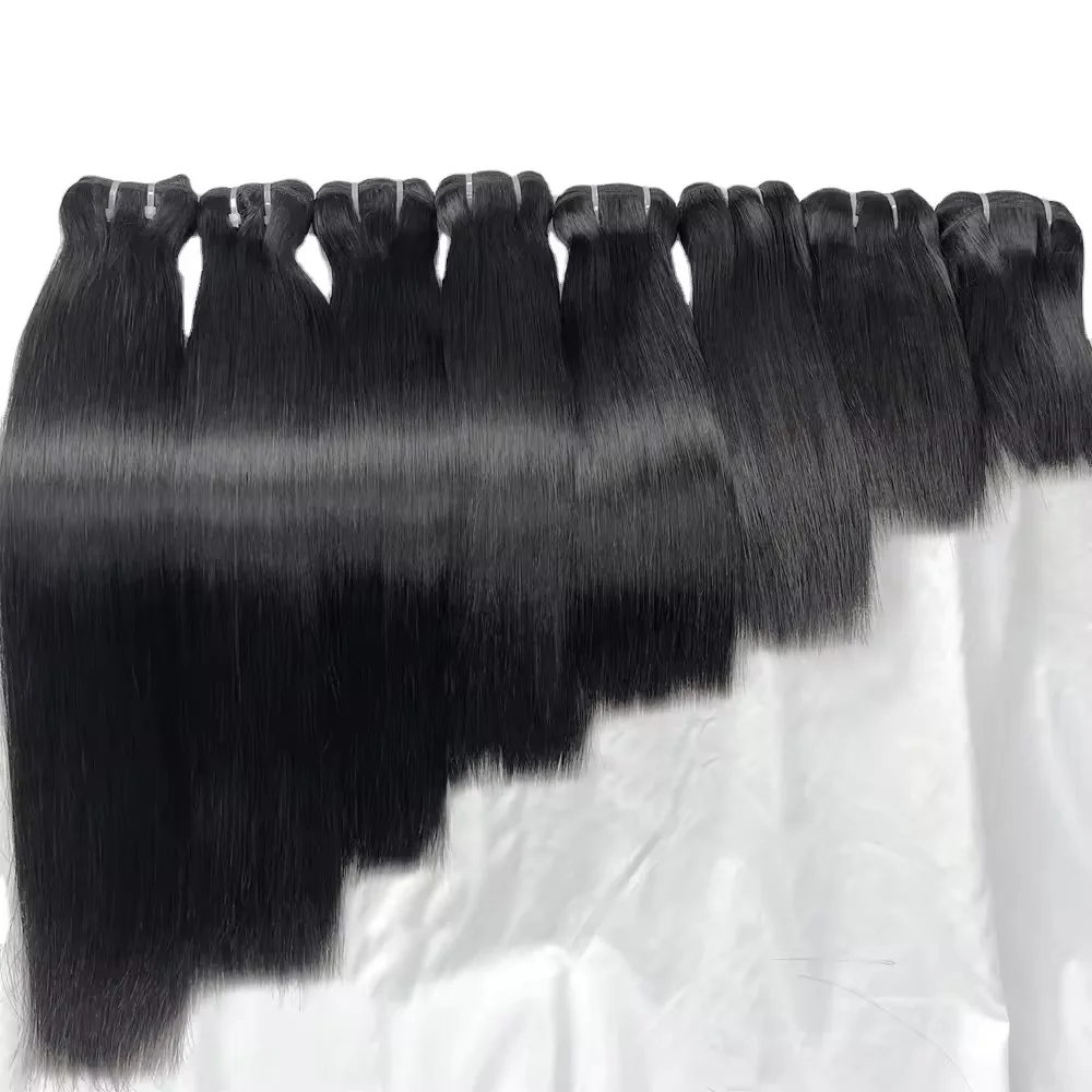 Raw Hair bundles Vietnam High Quality Double Drawn Hair Weaving Vietnam Black Color Brazilian Hair Human