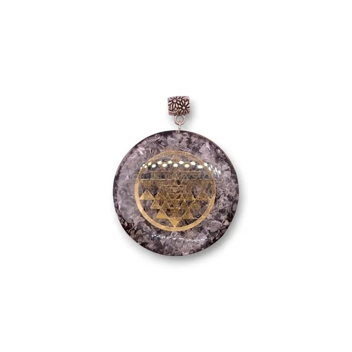 Премиум мини Sri Yantra кулон Orgone & Смола оптом кристалл исцеление драгоценный камень ювелирные изделия медь и художественные камни сувенир Агат типа