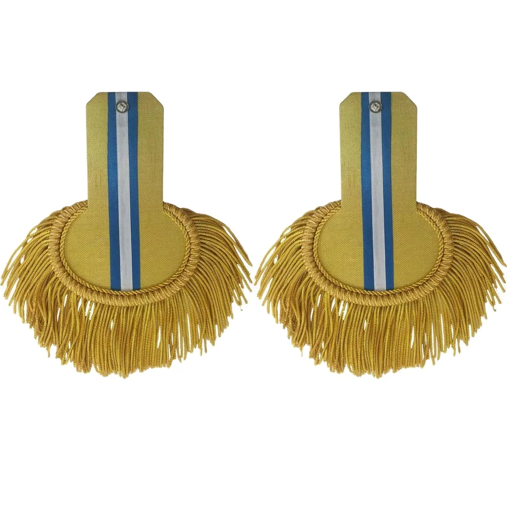 Unique Design British Officer Rank Uniform Shoulder Epaulettes Custom Padded Velvet Pads With Fringes & Bullion For Captains