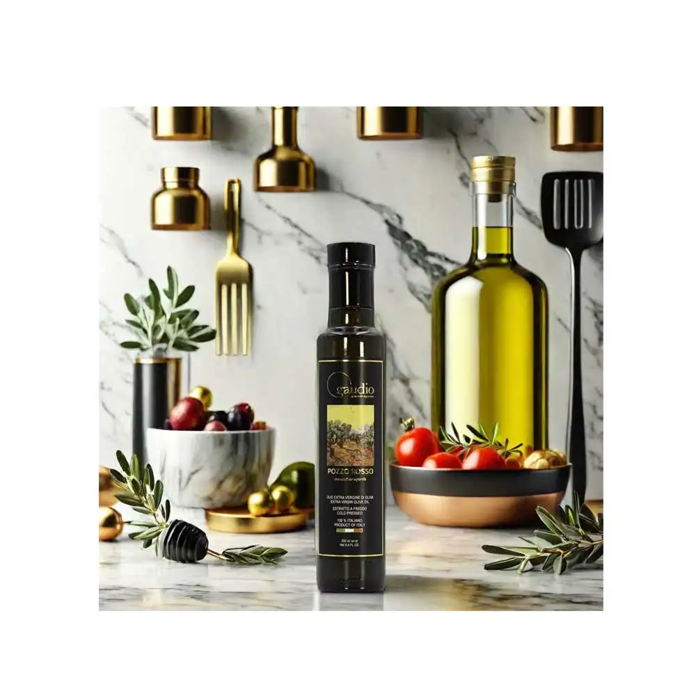 Премиум оливковое масло первого отжима 250 мл EVOO холодный пресс нежный аромат в стеклянном бутылке для приготовления пищи