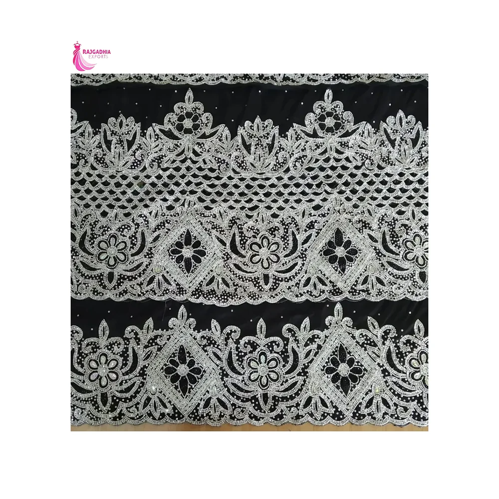 Beaded George Wrapper African Headtie Women Africa All Colors for Adults 2 Yards 5 Yards Silk African George Wrapper