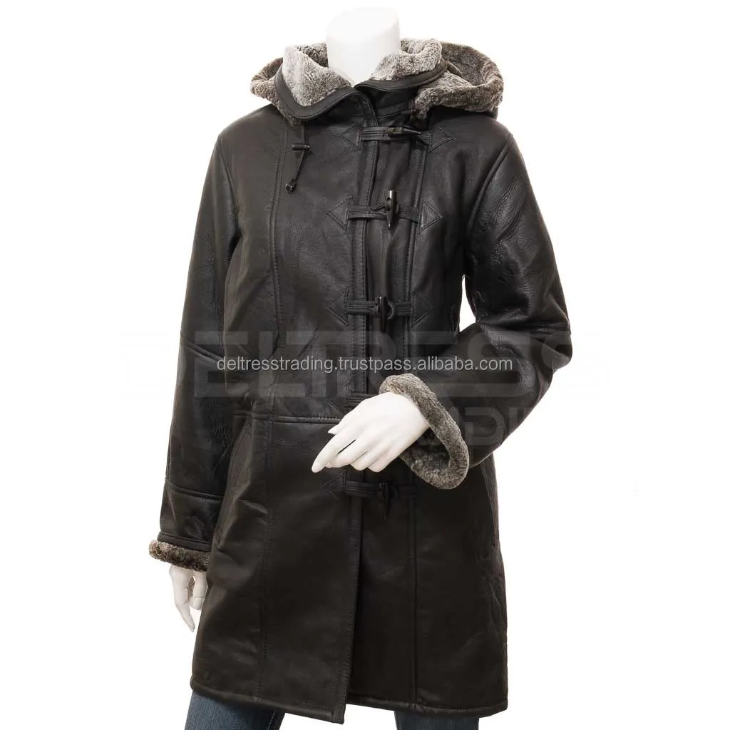 2024 Style Ladies Long Shearling Coat and Blazer Latest Wholesale Price Breathable  Sheepskin Leather Shearling Coats