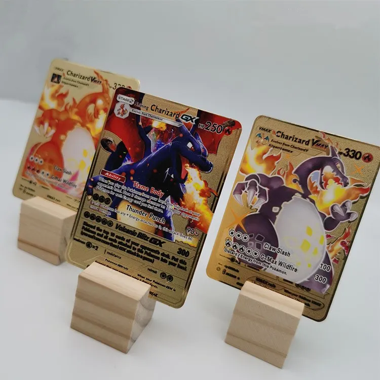 Rare Charizard,Pikachu Gold Black Metal Carte Poke mon Card Original 1st First Edition Ex Gx Tcg Vmax Trading Playing Game Cards