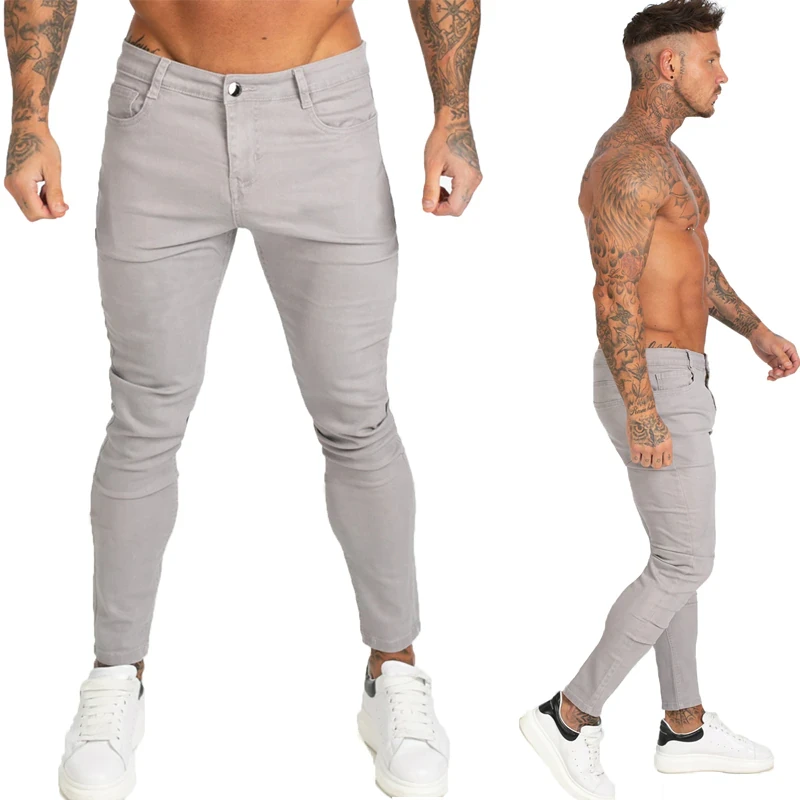 New Boys Denim Jeans Men Youth Badge Stretch Footwear Hip-hop Stylish Ribbed Stacked Jeans Men For Sale