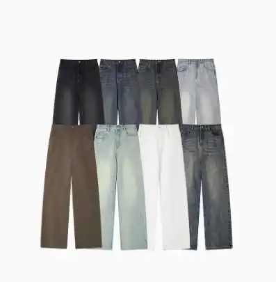 Oversized Baggy Straight Hip Hop Blue Wide Leg Pants Blue Jeans Pants Causal for Men