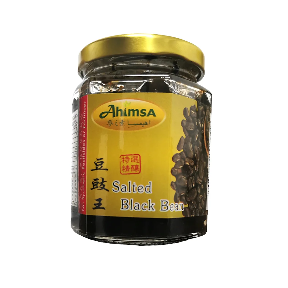 Ahimsa Salted Black Bean [Vegan/Vegetarian/Plant-based Black Bean Sauce] Pure Natural Sweet Salty Bag Bottle Condiments Sauce