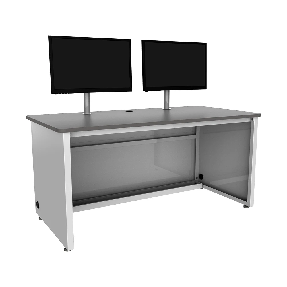 VersaDesk Enclosed Classroom Desk White/ Grey