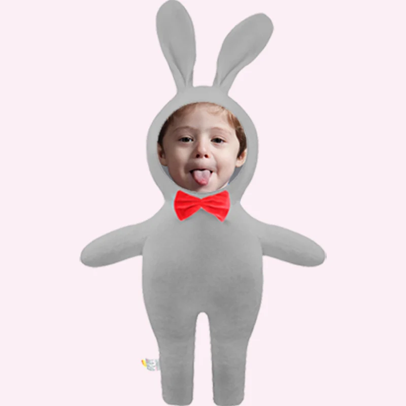 Photo Customized Pillow Bunny Shape Decorative Pillow Quirky