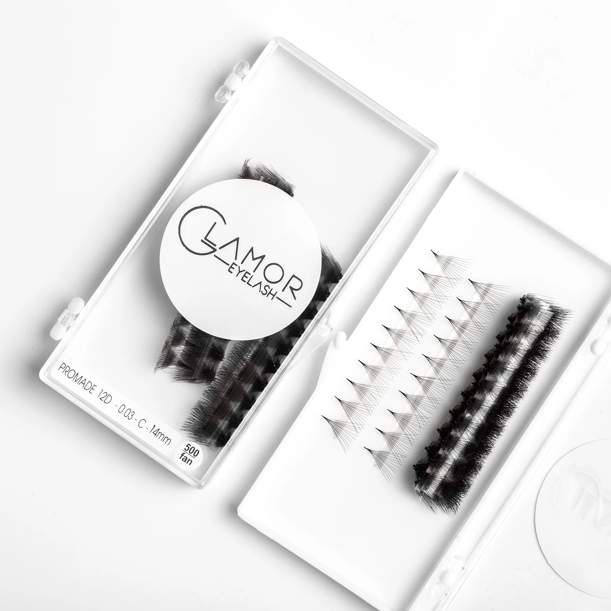 Ultra-speed premade fans 12D pointy base cc curl eyelash extensions pre made fans  natural eyelash extension 1000 fans in box