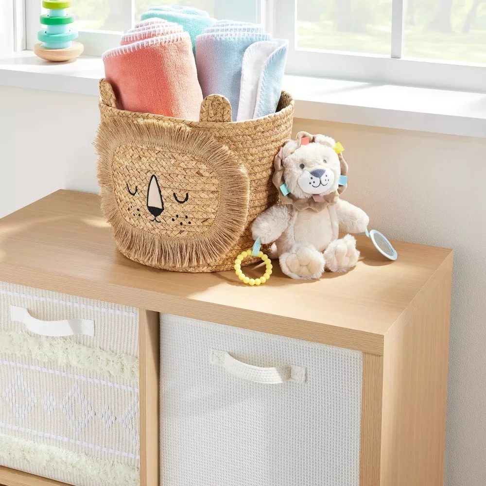 Hot Item Wicker Woven Seagrass Basket Wicker Laundry Baskets Cute Animals Design Kids & Teen Storage Basket For Baby Room Decor