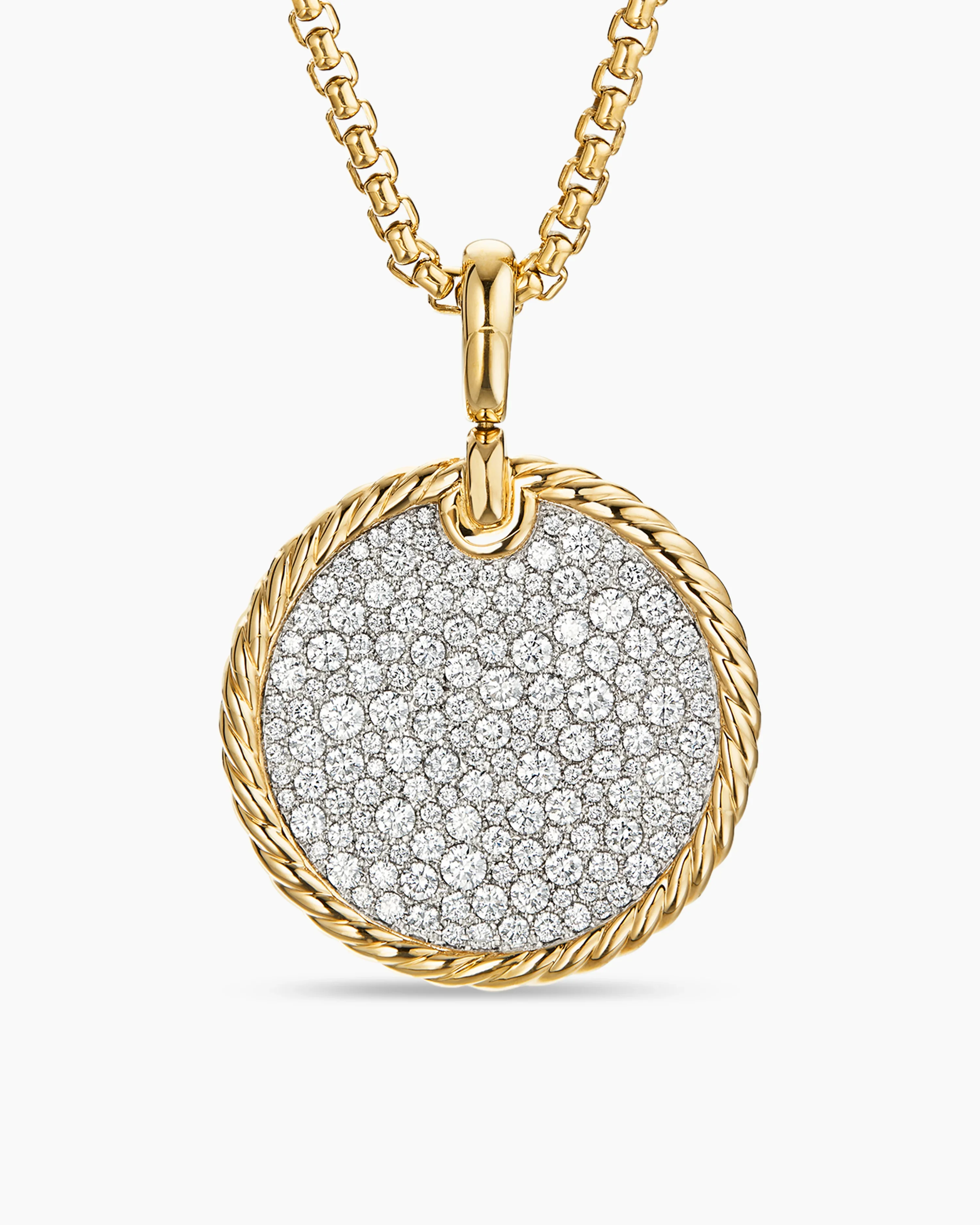 DY Elements диск кулон для женщин модные ювелирные изделия 18 карат желтое золото с покрытием бриллиантами круглой формы