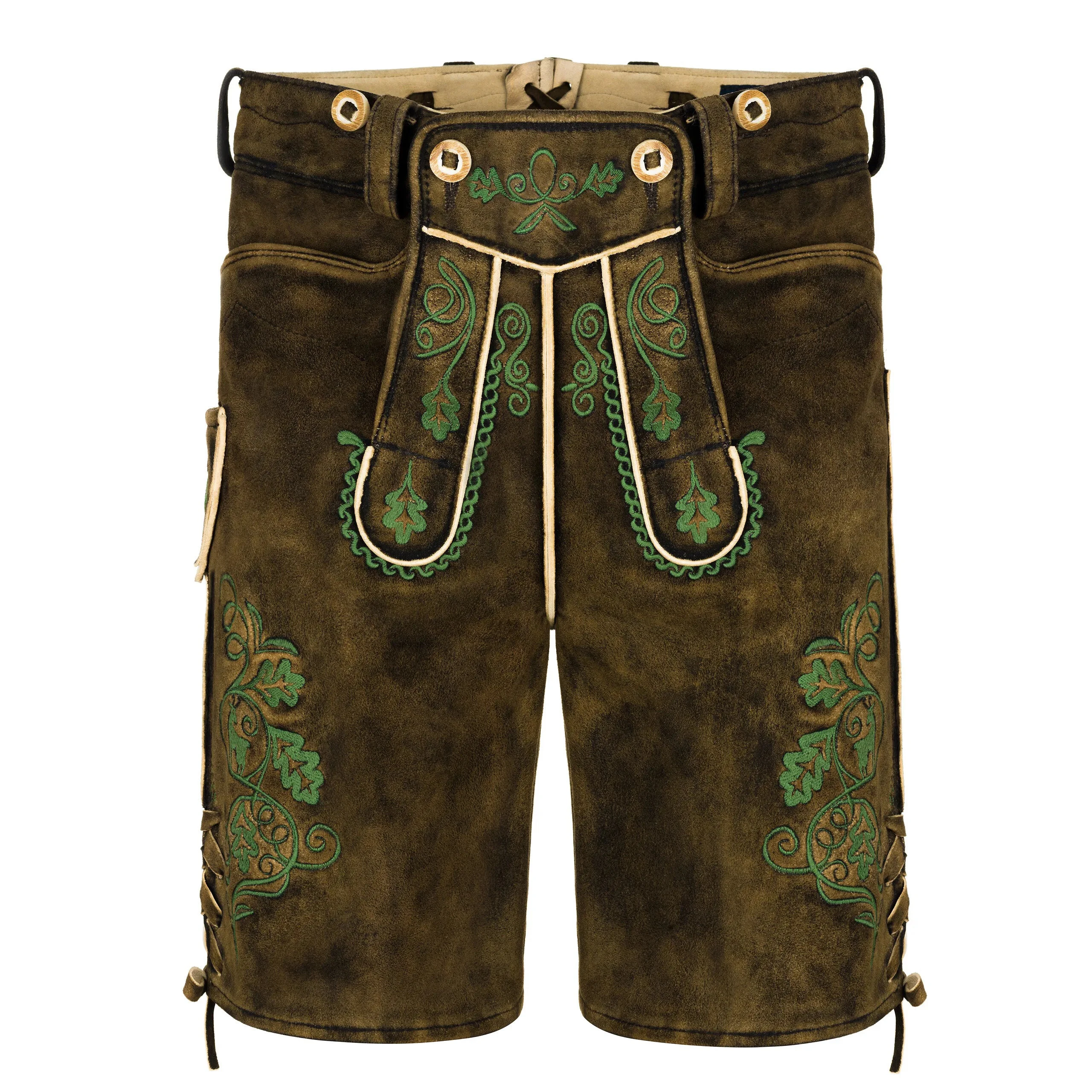 Старинные вышитые баварские немецкие Австрийские потрепанные кожаные Lederhosen мужские повседневные длинные шорты брюки XS 6XL размеры с узором