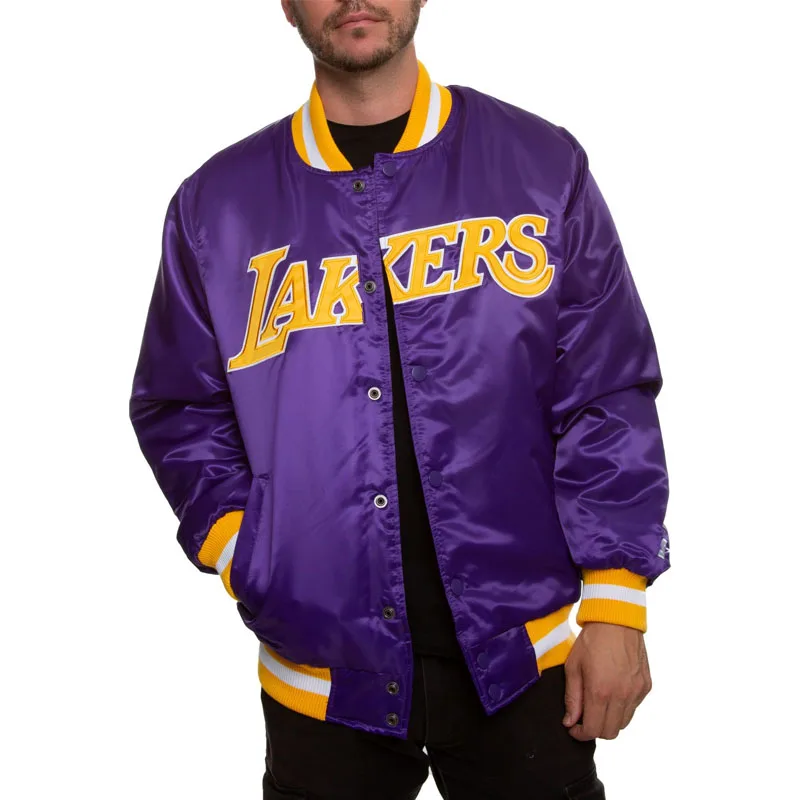 Бейсбольная зимняя куртка-бомбер из полиэстера