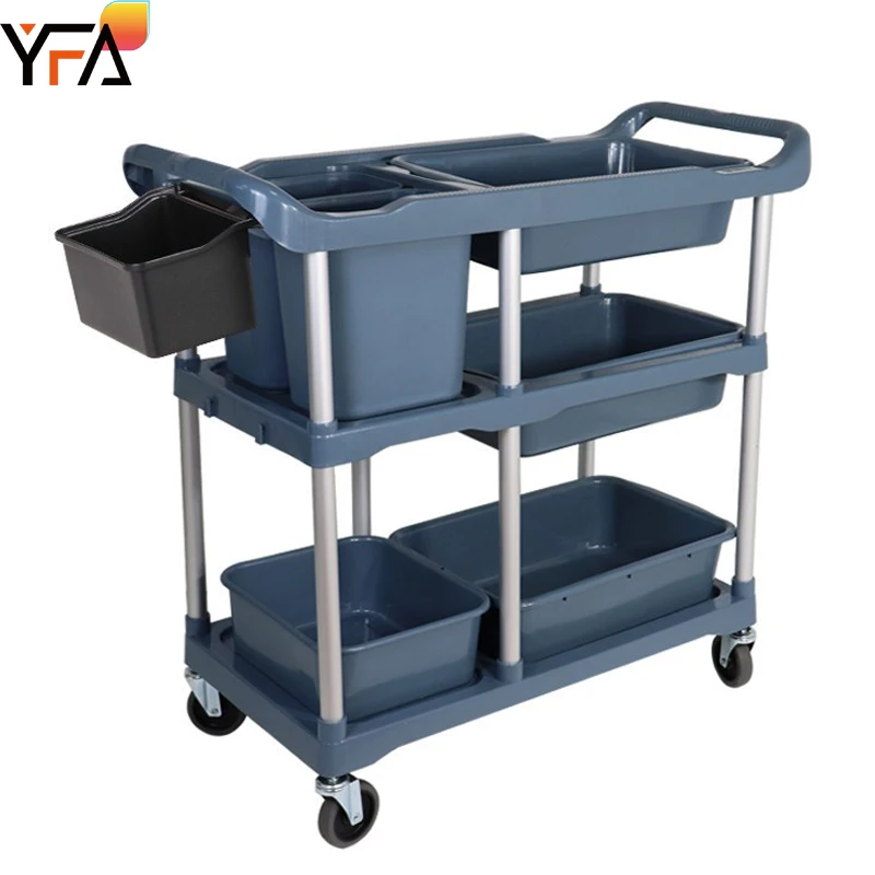 Restaurant Service Cleaning Tableware Collection Trolley Service Cart Multifunctional Kitchen Trolley Service Cart