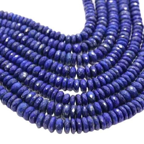 Natural Lapis Lazuli Faceted Rondelle Gemstone Beads 6-7mm Wholesale Lapis Lazuli Beads For Jewelry Necklace Making from India