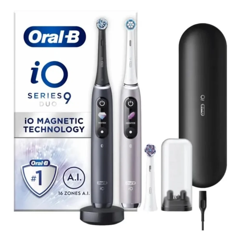 Oral-B IO Series 10 Rechargeable Electric Toothbrush With Pressure Sensor, 4 Brush Heads, Travel Case