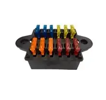 Car Ship 12 Way Chip Fuse Block Bracket BX2122 With Cover + 12 Blade Fuse Block Multicolor and terminal
