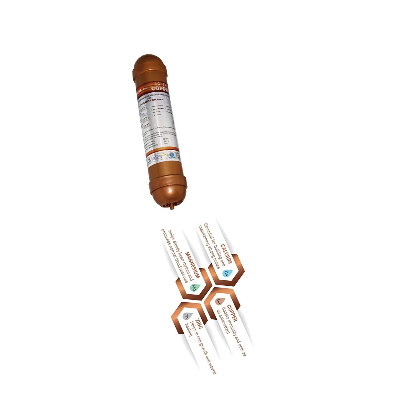 Better hydration, Rich antioxidant, Improves to eliminate toxic waste, Mineralizing Water Filter