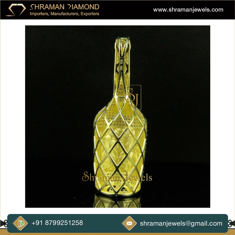 Top Quality Modern Design Fashion Jewelry 925 Sterling Silver Fancy VVS Bottle Lab Grown Diamond Pendant for Men