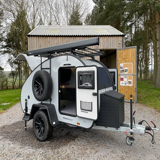 Стандартный караван карамельный легкий наземный туристский прицеп мини-rv camper из стекловолокна каепный кемпер