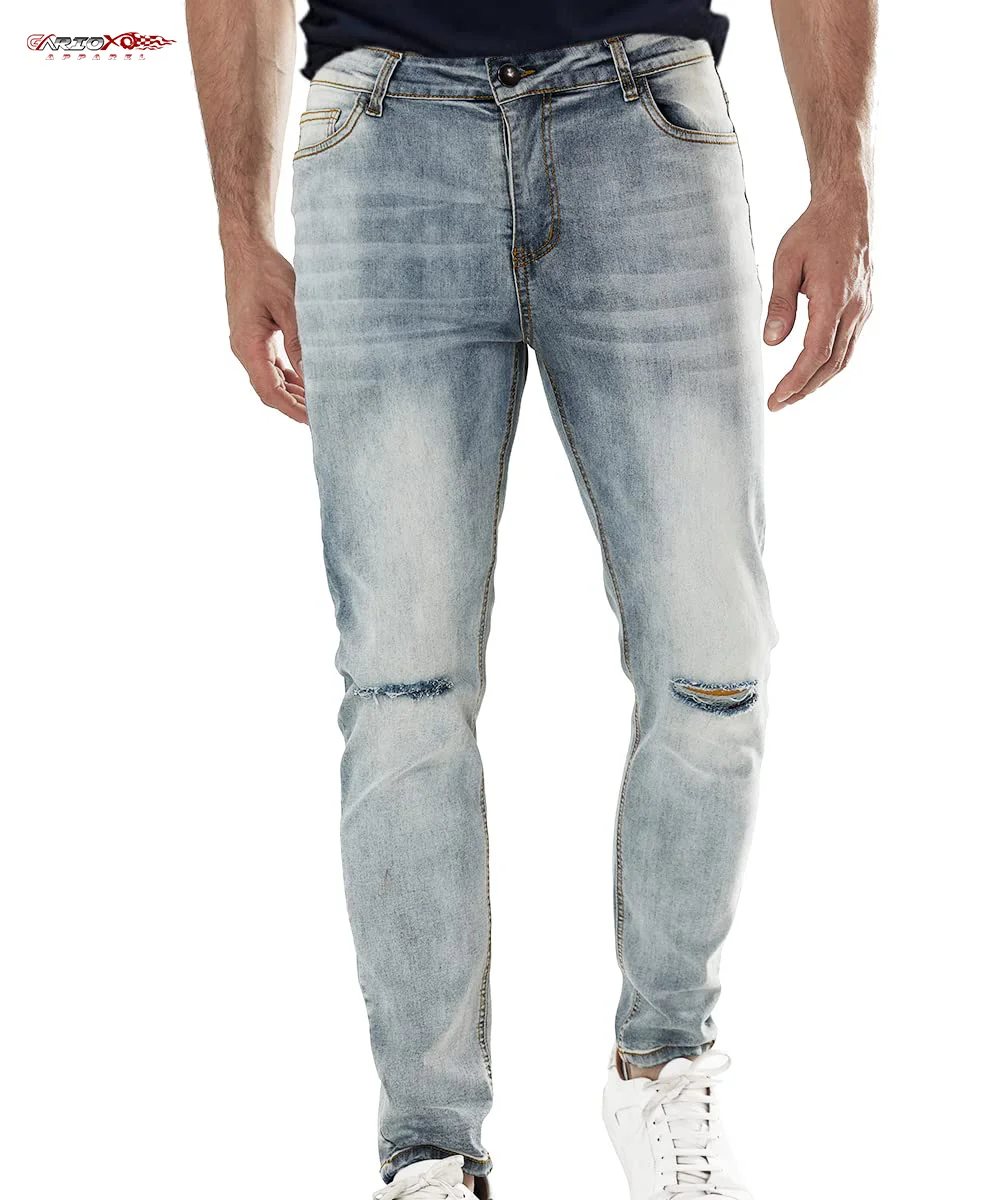 New whole sale WORK OUT custom style denim jeans distressed fashion stacked jeans men  custom logo jeans men trousers