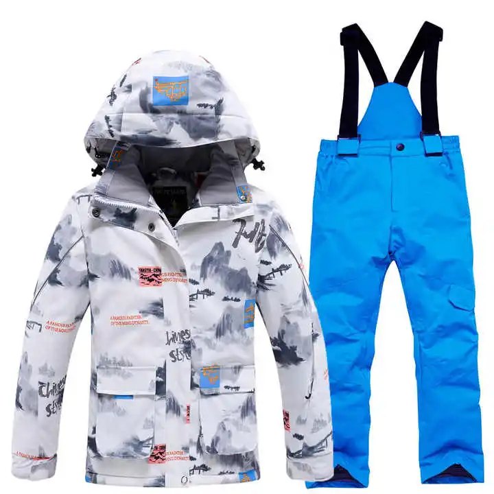 Custom Children Waterproof Ski Jacket + Pants Kids Snowboard Suit Snow Wear Ski clothes for Kids Ski Suit