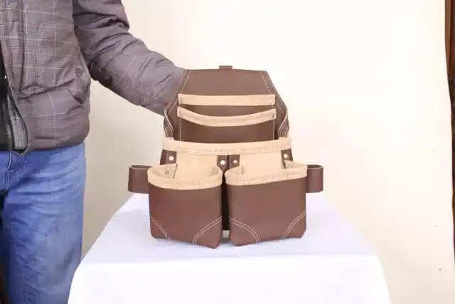 Genuine Leather tool belt bag Professional Pocket Carpenters Tool Pouch Framers Combo Bag Tool Belt Kit